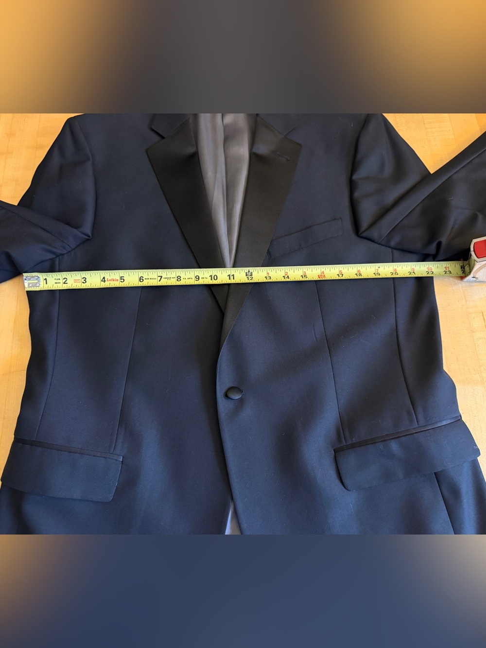 NEW* Hart Schaffner Marx Tuxedo 44R Blazer 37/29 Pants Black Satin Stripe Suit - Picture 9 of 16